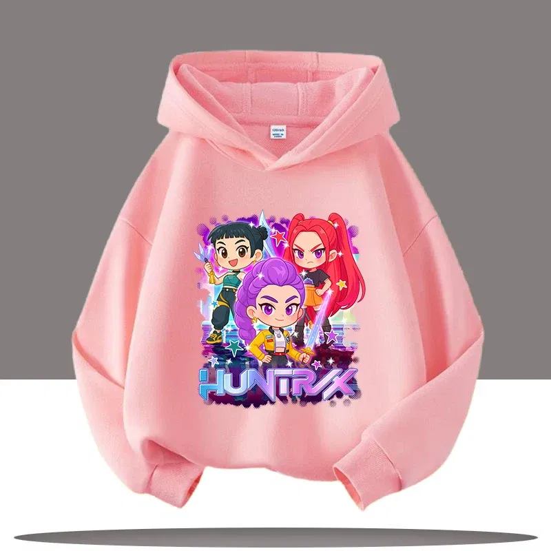 Color: Lavender, Kid Size: 6 - Y2K KPop Demon Hunters Hoodies Teenage Girls Boys Rumi KPop Demon Hunters Hoody Autumn Casual Long Sleeve Children's Clothing