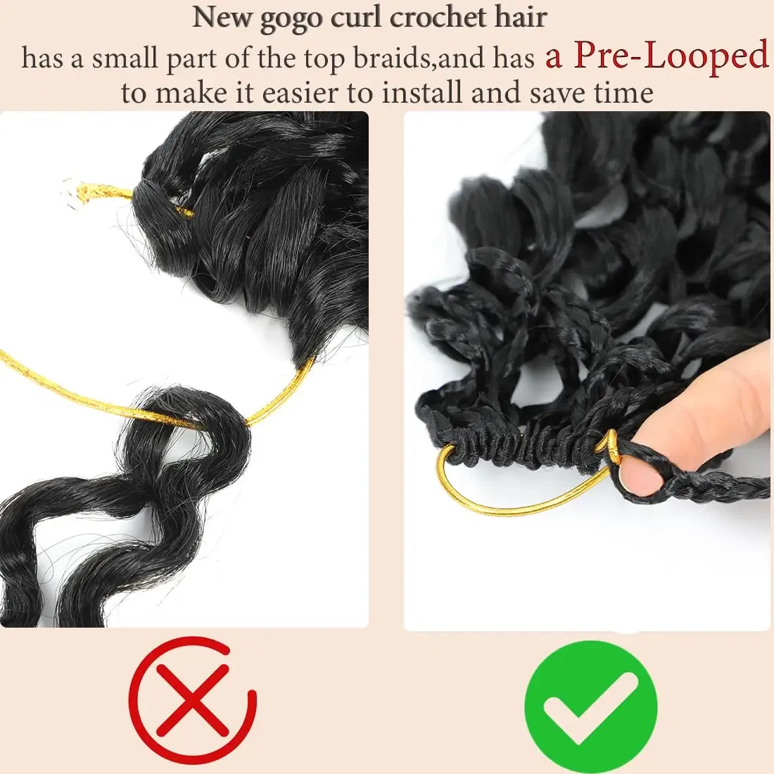 Color: T1B/30, Stretched Length: 12inches, Bulk Buy: 8Pcs/Lot - Box Gogo Curl Crochet Hair for Black Women Pre looped Short Ocean Wave Crochet Hair Water Wave Beach Curl Crochet Braiding Hair