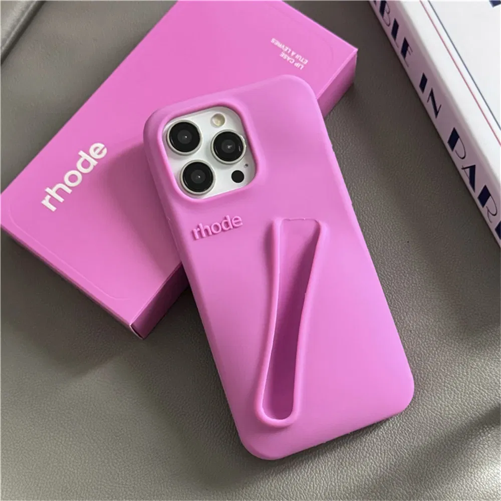 Color: Brown, Compatible-Phone Models: For iPhone 16 Pro Max - New Rhode Lipstick Soft Silicone Phone Case for iPhone 16 15 14 13 12 11 Pro Max Plus Portable Lip Gloss Holder Cover with Box