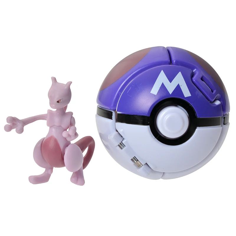 Color: Dark Khaki - New Pokemon Pokeball Anime Action Figurse Pikachu Squirtle Pocket Monster Variant Pok?©mon Game Elf Ball Model Toys Kids Gift