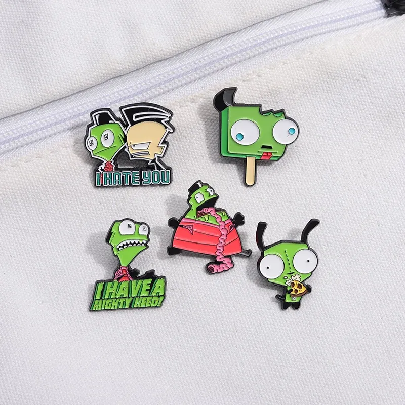 Metal color: Light Yellow Gold Color - Cartoon Anime Brooch Enamel Pins Custom Metal Animal Badges Lapel Accessories Sweater Women Men Jewelry Gift Friends Wholesale