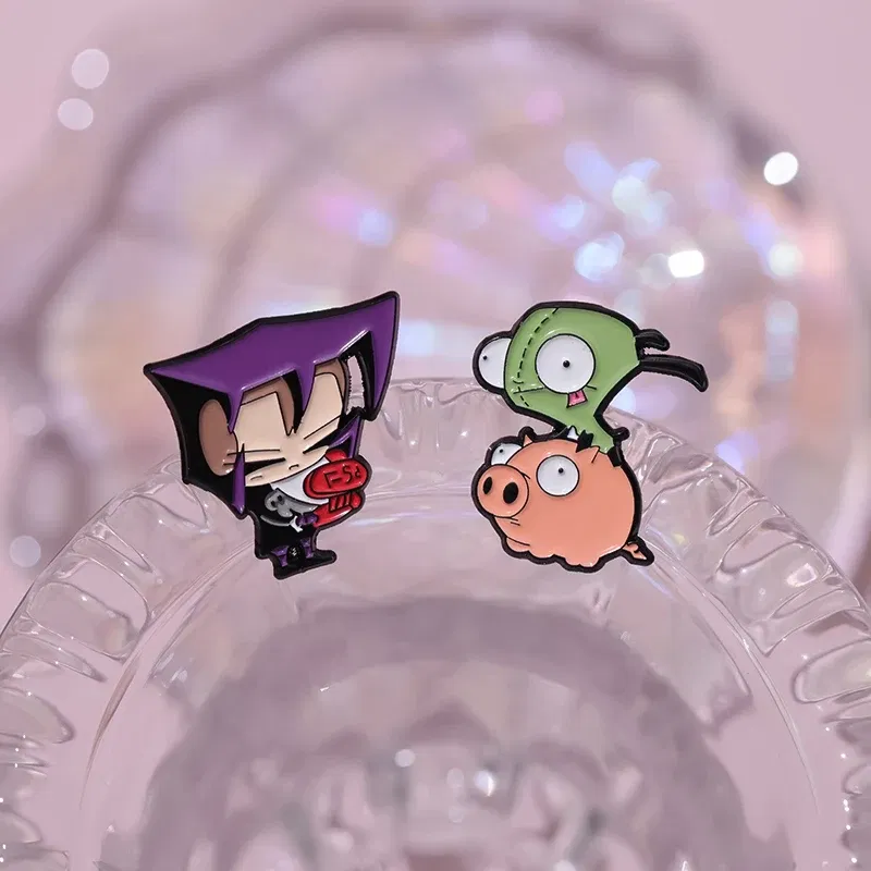 Metal color: Light Yellow Gold Color - Cartoon Anime Brooch Enamel Pins Custom Metal Animal Badges Lapel Accessories Sweater Women Men Jewelry Gift Friends Wholesale