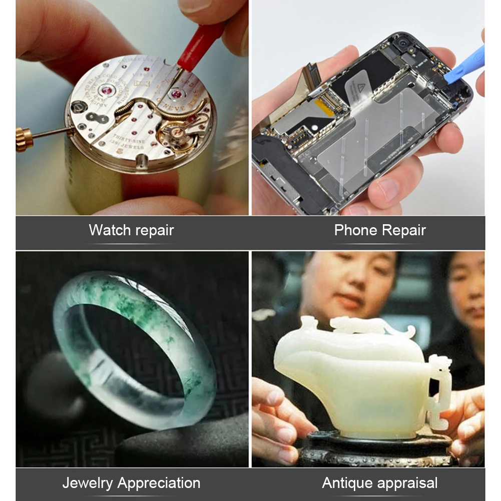 Color: Other - 1/2PC XLED Watch Jeweler Repair Magnifier With LED Light Telescopic Headband Magnifier Glasses Reading Loupes Eyewear 8x 15x 23x