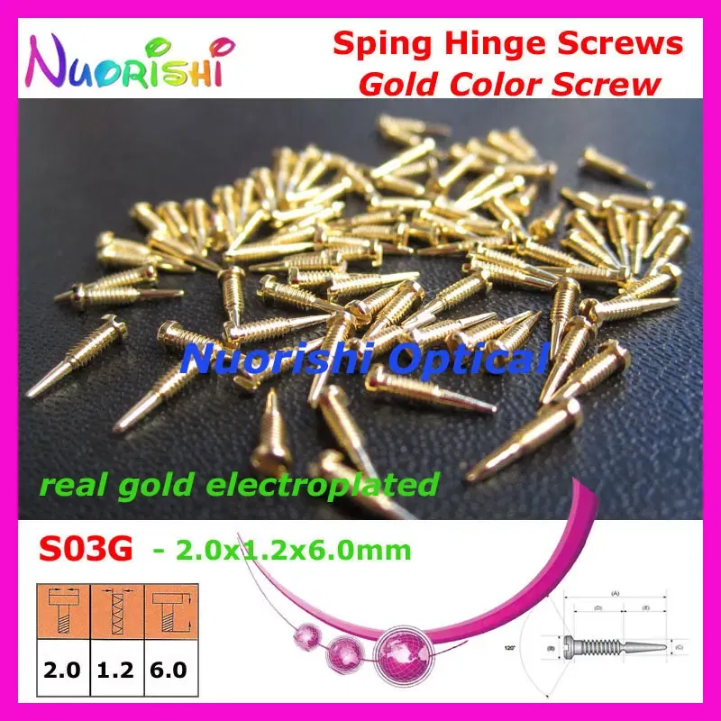 Frame Color: WHITE - 10000pcs Gold or Silver Glasses Eyewear Eyeglasses Spectacle Spring Hinge Screws S03 Free Shipping