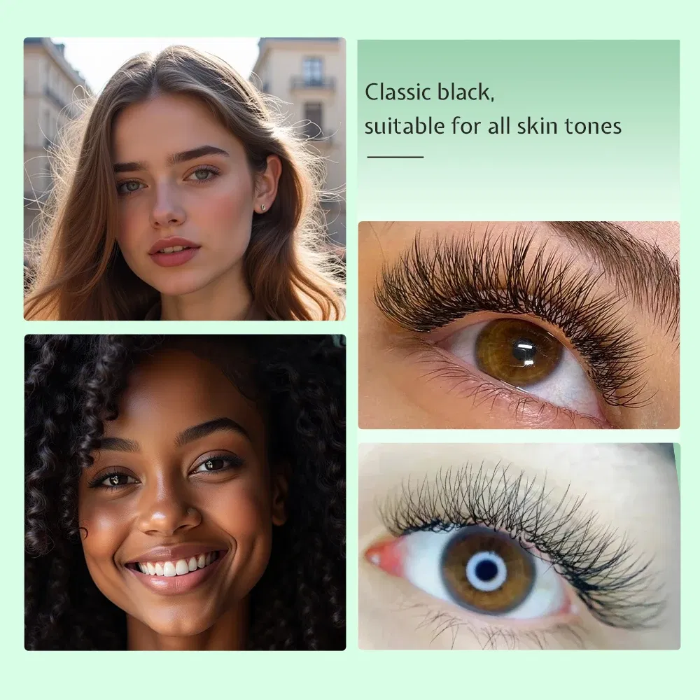 Curl: C, Thickness: 0.10mm, Length: 7mm - Yelix Smaller Opening 3D Lashes Narrow 3D W Shape Eyelash Extension Premade Volume Fan Lashes Natural Soft Eyelash