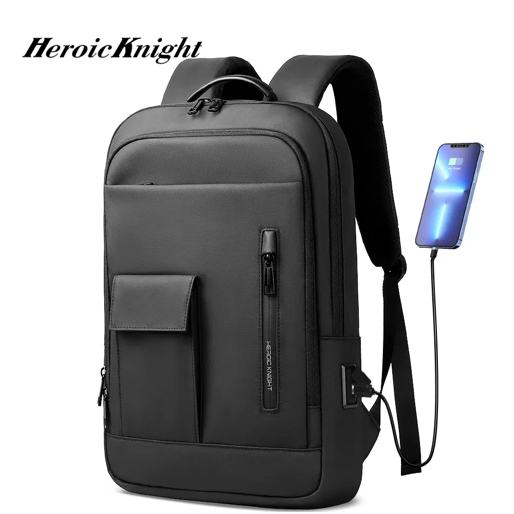 Color: SKY BLUE, Ships From: CHINA - Heroic Knight Slim Backpack for Men Multifunction Work Backpack for 15.6" Laptop  bag Waterproof Business Bag College Bag Male