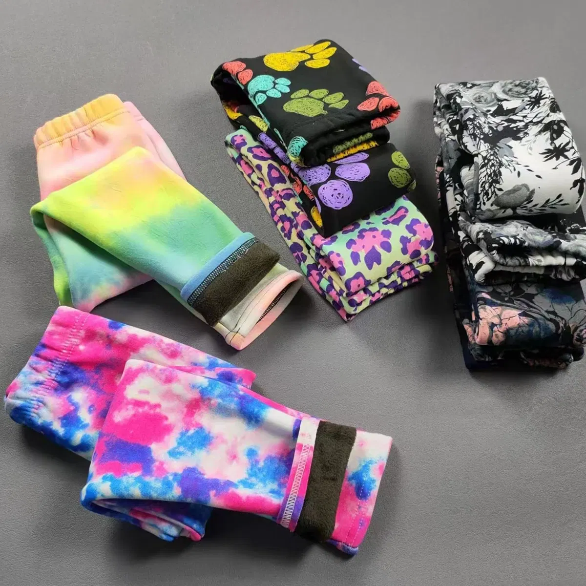 Color: Rose Red, Kid Size: 2T - 2-11Y Girls' Pants Autumn and Winter Slim Fit Warm Bottom Pants Thickened Velvet Printed Children's Pants Baby Casual Pants