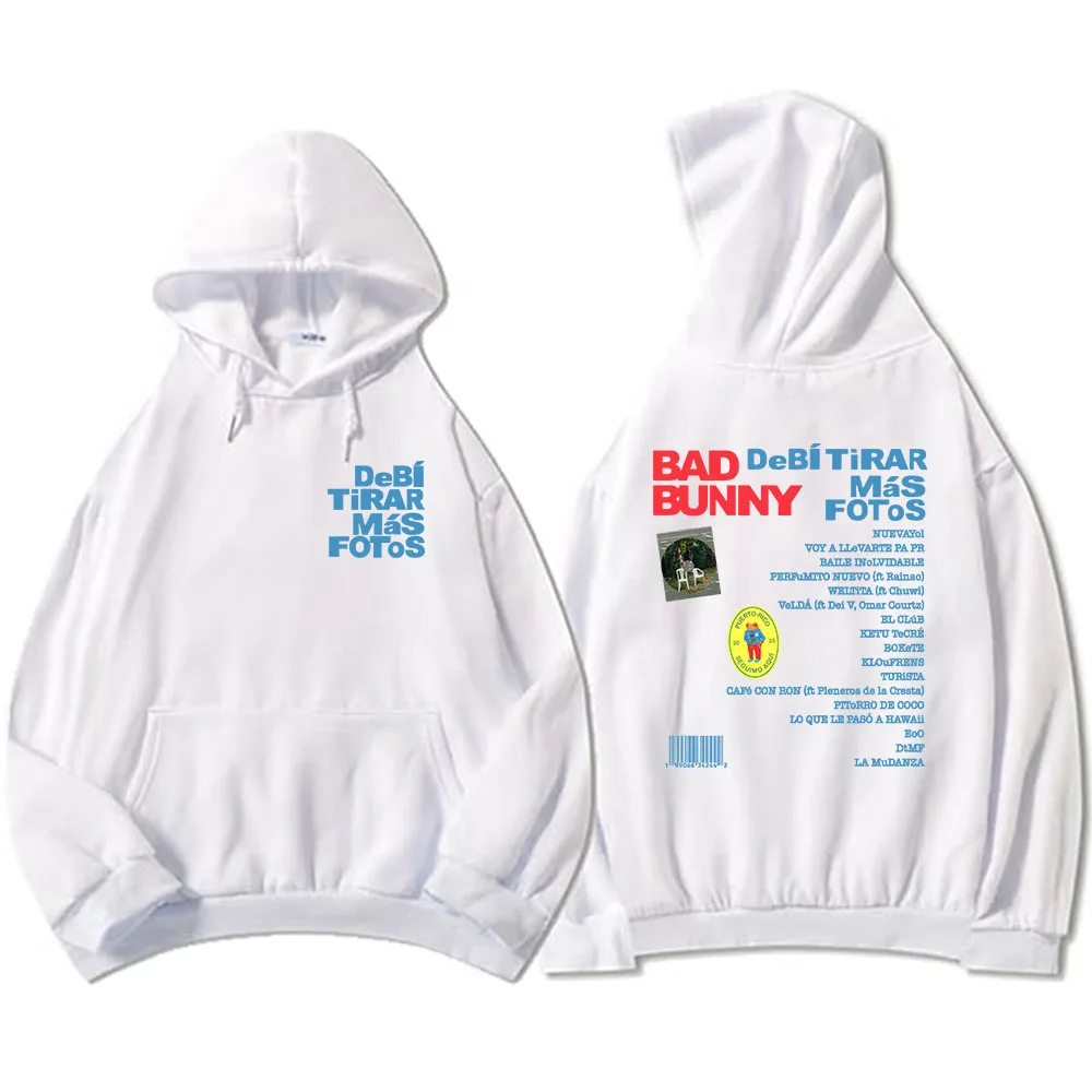 Color: ROYAL BLUE, Size: XXXL - Unisex Streetwear Bad Bunny DTMF Hoodies 2025 New Album Deb?­ Tirar Más Fotos Printing Sweatshirts Winter Comfortable Male Hoodie