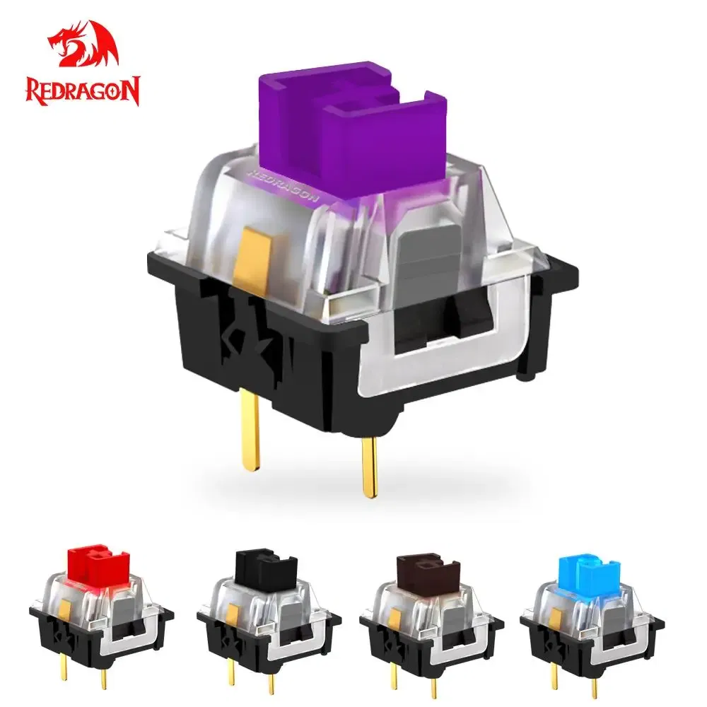 Color: BROWN, Axis Body: blue switch - REDRAGON SMD RGB MX Switch 3Pin Clicky Linear Tactile Silent Red Blue Black Brown Purple Switche For Backlit Mechanical Keyboard