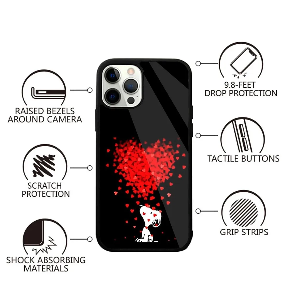 Color: SKY BLUE, Material: Cotton Fabric - Anime Cartoon-S-Snoopy-s Phone Case For iPhone 16,15,14,13,12,11,Plus,Pro,Max,Mini Magsafe Magnetic Wireless Charging