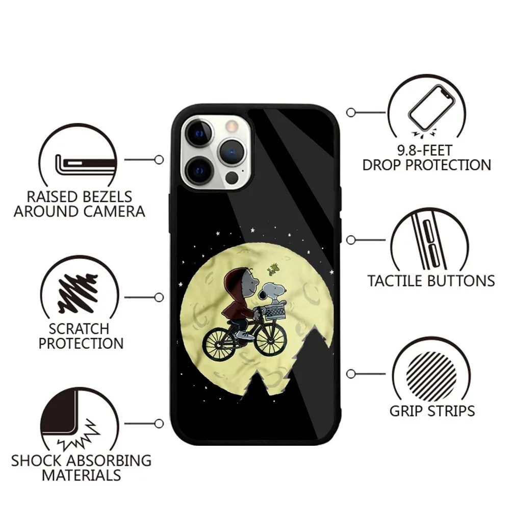 Color: SKY BLUE, Material: Cotton Fabric - Anime Cartoon-S-Snoopy-s Phone Case For iPhone 16,15,14,13,12,11,Plus,Pro,Max,Mini Magsafe Magnetic Wireless Charging