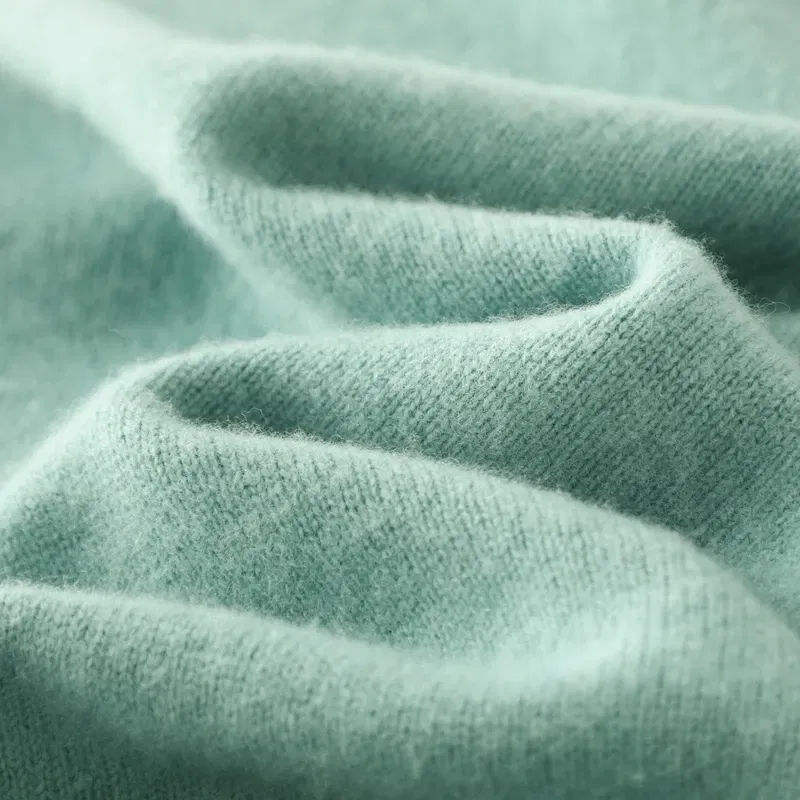Color: Mint, Size: L, Ships From: CHINA - Men's 100% Pure Wool Cashmere Sweater O-Neck Pullover Knit Sweater Autumn and Winter New Long Sleeve High-End Jumpers Thick Tops