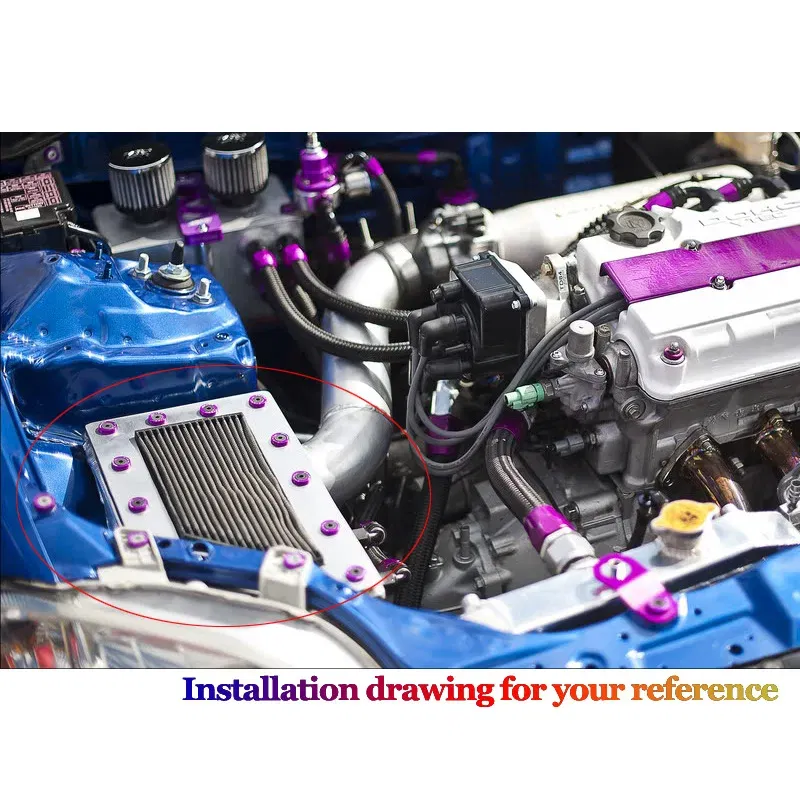 Color Name: Blue - Universal 10PCS M6 Car Styling Modification JDM Sticker Stickers Password Fender Washer License Plate Bolts Auto Accessories