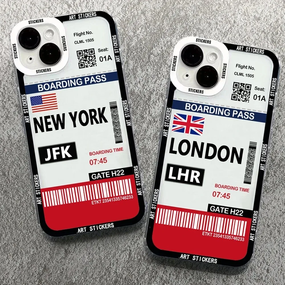 Color: Gold, Material: Cotton - World City Travel Ticket Label Phone Case For Samsung Galaxy S10 S20 S21 S22 S23 S24 FE Plus Ultra Note 20 New York Paris