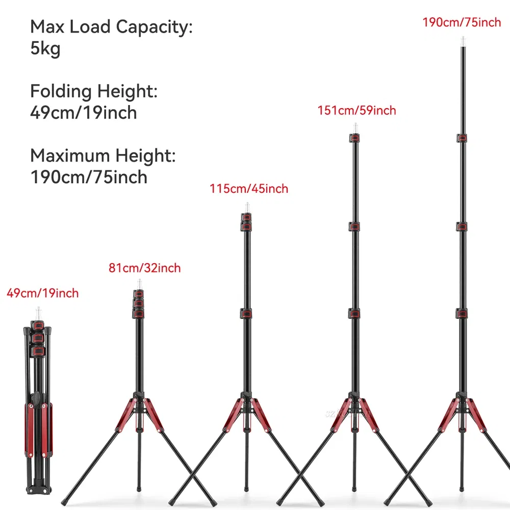 Color: Blue, Ships From: CHINA - 1.9M/75Inch Aluminium Light Stand Photography Light Tripod Monopod Light Bracket for LED Video Light Flash Travel 1/4 Screw
