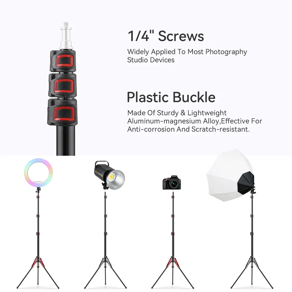 Color: Blue, Ships From: CHINA - 1.9M/75Inch Aluminium Light Stand Photography Light Tripod Monopod Light Bracket for LED Video Light Flash Travel 1/4 Screw
