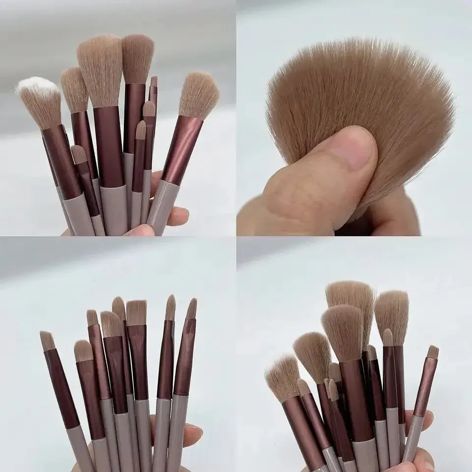 Color: PURPLE, Ships From: CHINA - 13 PCS Makeup Brushes Set Eye Shadow Foundation Women Cosmetic Brush Eyeshadow Blush Beauty Soft Make Up Tools Bag