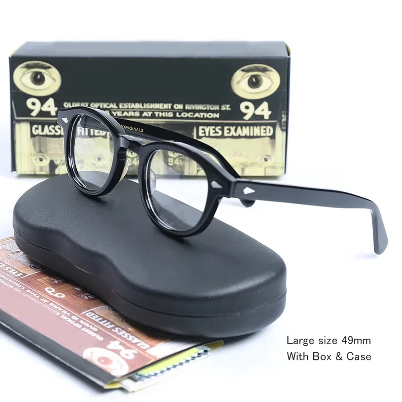 Frame Color: WHITE, Prescription Type: Single Version, Lens Index: 1.61, Lens Function: Photo Grey - Customized Prescription Glasses Men Frame Johnny Depp Lemtosh Photochromic Anti-Blue Light Myopia Hyperopia Round Eyeglasses
