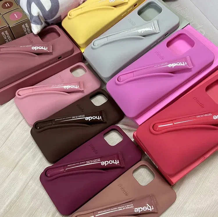 Color: black, Bundle: Bundle1, Material: aluminum - Phone Case For iPhone 12 13 14 15 16 Pro Max Plus 17 Air Portable Lip Gloss Holder Lipstick Silicone Soft Bumper Cover Lip Glaze