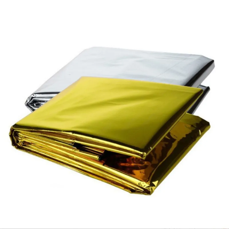 Color: green, Ships From: CHINA - Emergency Thermal Poncho Blanket Lightweight Folding Water Resistant Windproof Sunshade Reusable First Aid Camping Mat Pad