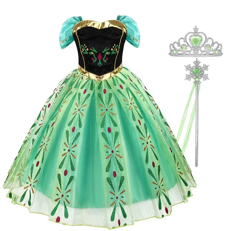 Kid Size: 4T, Color: Dark Grey - Disney Kids Cosplay Elsa Anna Princess Dress Girls Mesh Ball Gown Halloween Carnival Birthday Clothes  Snow Queen Frozen Costume