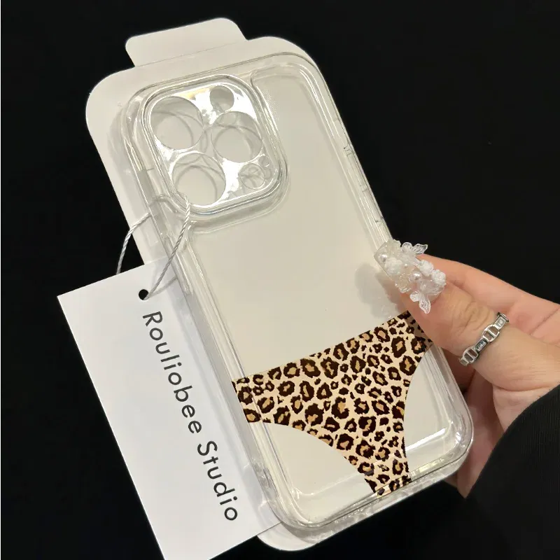 Color: Clear, Ships From: CHINA, Material: tpu - for IPHONE 15 case 14 13 12 11 PROMAX 7 8 PLUS X XR XS MAX Leopard print soft silicone anti-drop and shock-proof