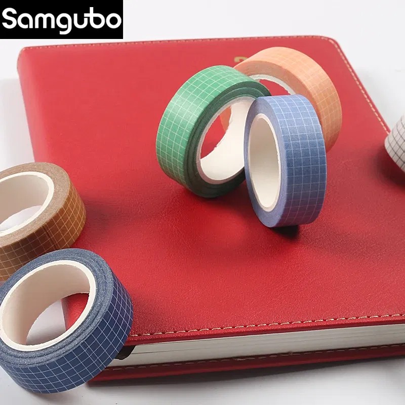 Color: Gold - 10M Pure Color Grid Washi Tape Set Masking Tape Journaling Supplies Washy Tape Organizer Washitape Stationery Sticker Scrapbook