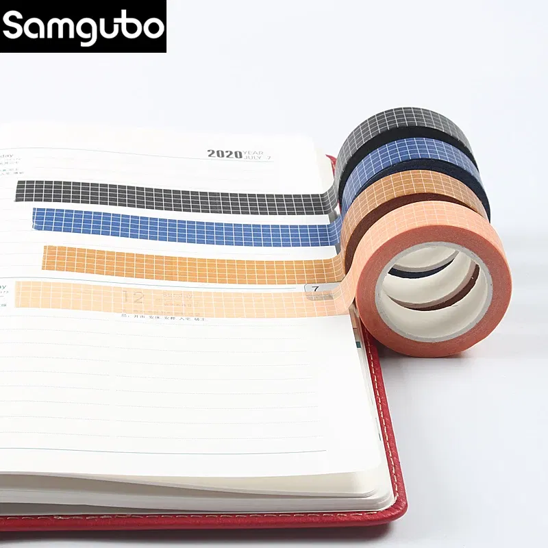 Color: Gold - 10M Pure Color Grid Washi Tape Set Masking Tape Journaling Supplies Washy Tape Organizer Washitape Stationery Sticker Scrapbook