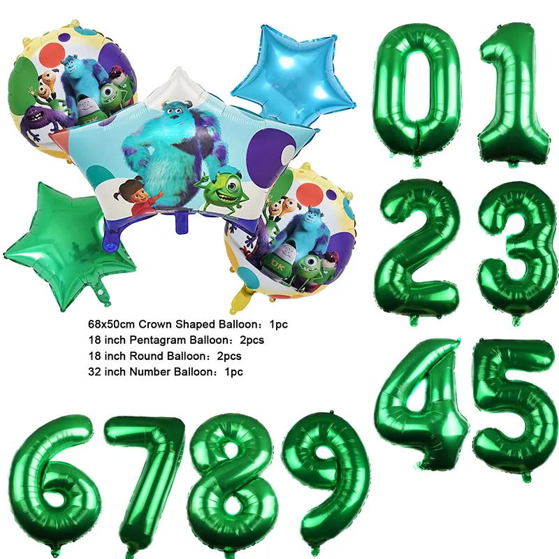 Color: MINT GREEN, Capacity: 400ml - Monsters University Monsters, Inc. Theme Birthday Party Decoration Metallic Gem Shaped Balloon Crown Shaped Balloon Baby Shower