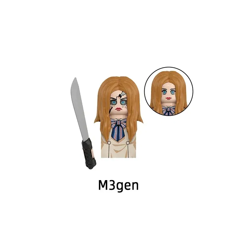 Color: tan - 2025 Building Blocks KF6173 KF6175 KF6176 Halloween Horror Jason Sally Leather Face Jack Character Figures Bricks Children Toys
