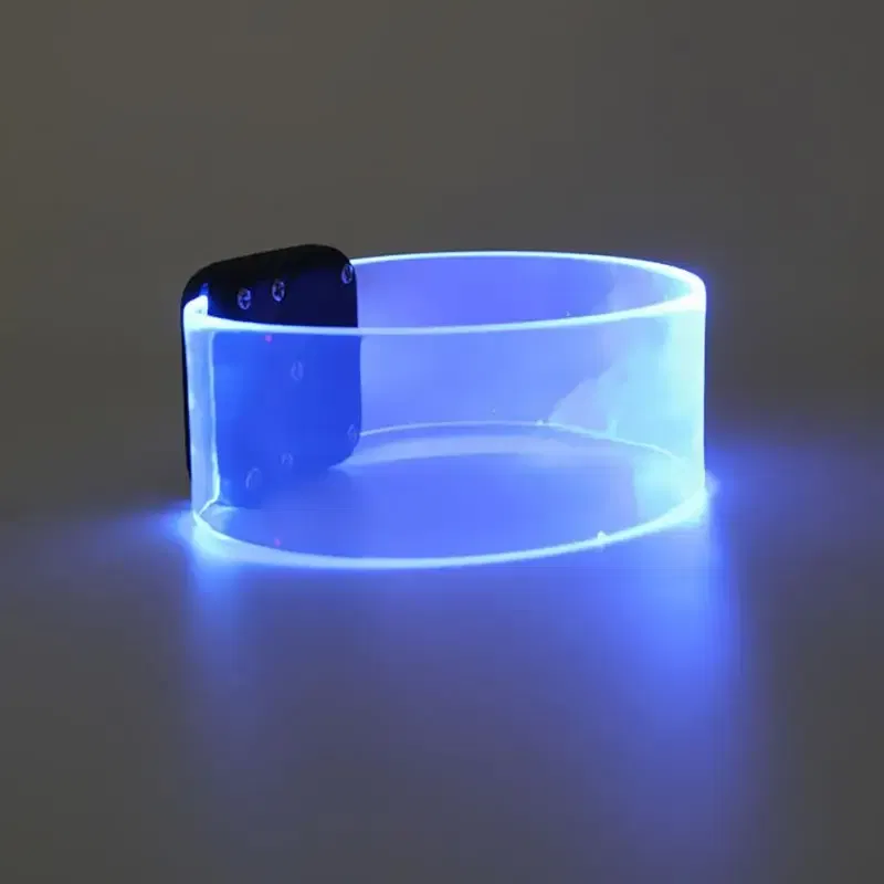 Color: Deep Sapphire, Size: L, Ships From: CHINA - LED Light Bracelet Silicone Sound Controlled Led Light-emitting Bracelet Light Band Entertainment Party Wristband Halloween Belt
