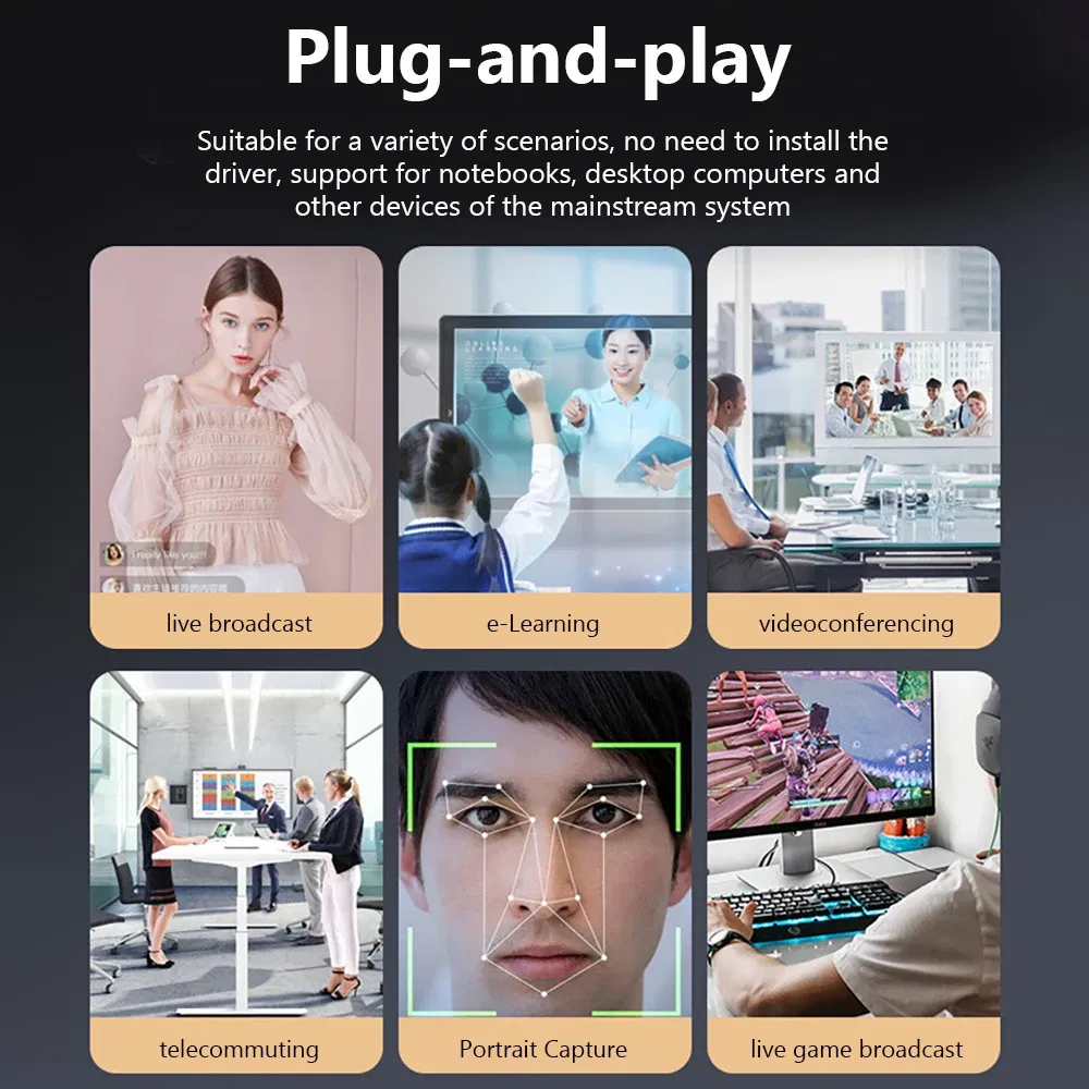 Color: WHITE - 4K Webcam 1080P Mini Camera 2K Full HD Webcam with Microphone 30fps USB Web Cam for Auto Focus PC Laptop Video Shooting Camera