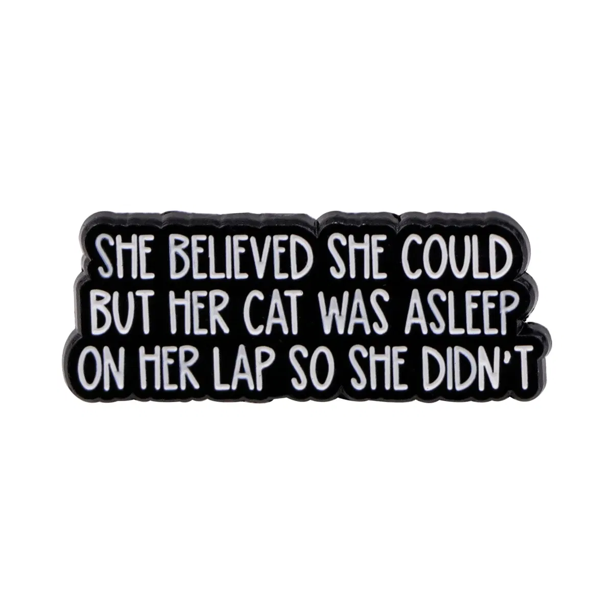 Metal color: SILVER PLATED - Funny Quotes Enamel Pin Black Brooch Pines Lapel Pins Letters Badge on Backpack Clothing Accessories Fashion Jewelry Gifts