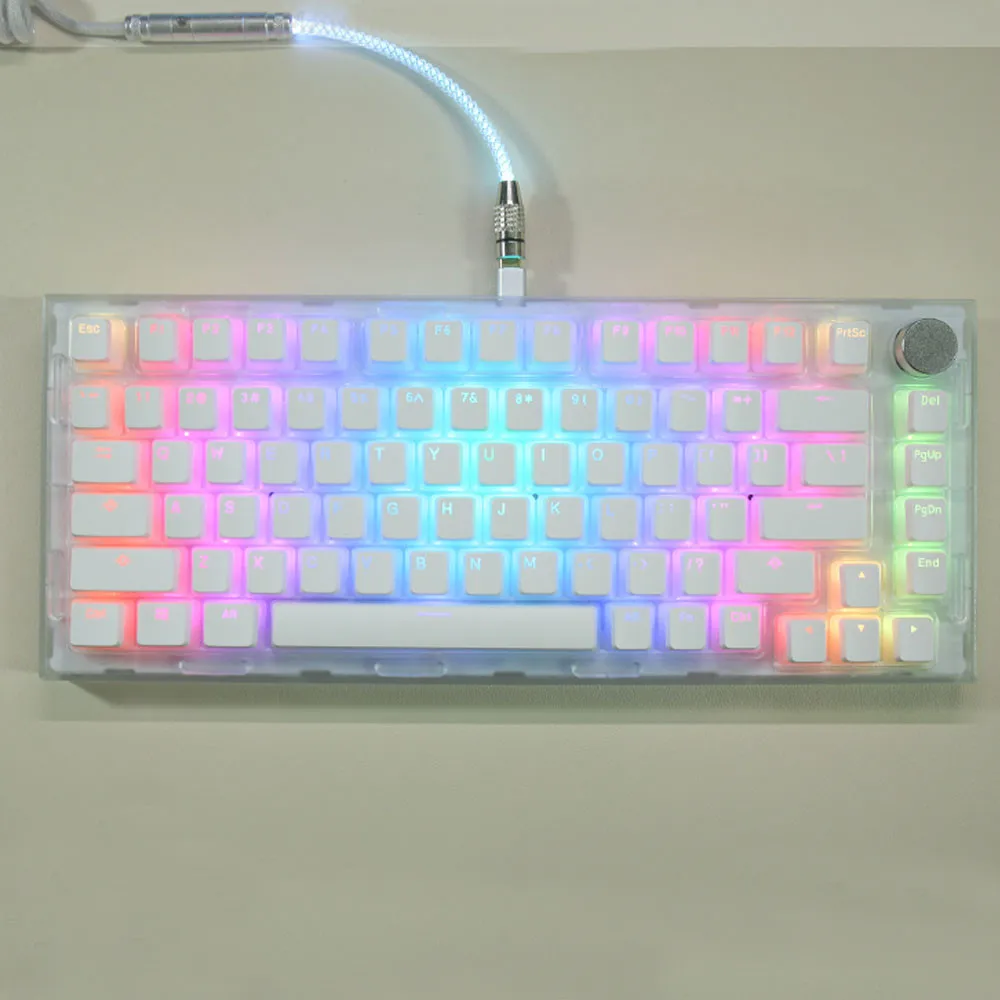 Color: Yellow - 104 Keys Pudding Theme Keycap OEM Profile ABS PBT Double Shot Keycap For Mx Switch Mechanical Keyboard RGB Backlit Key Caps