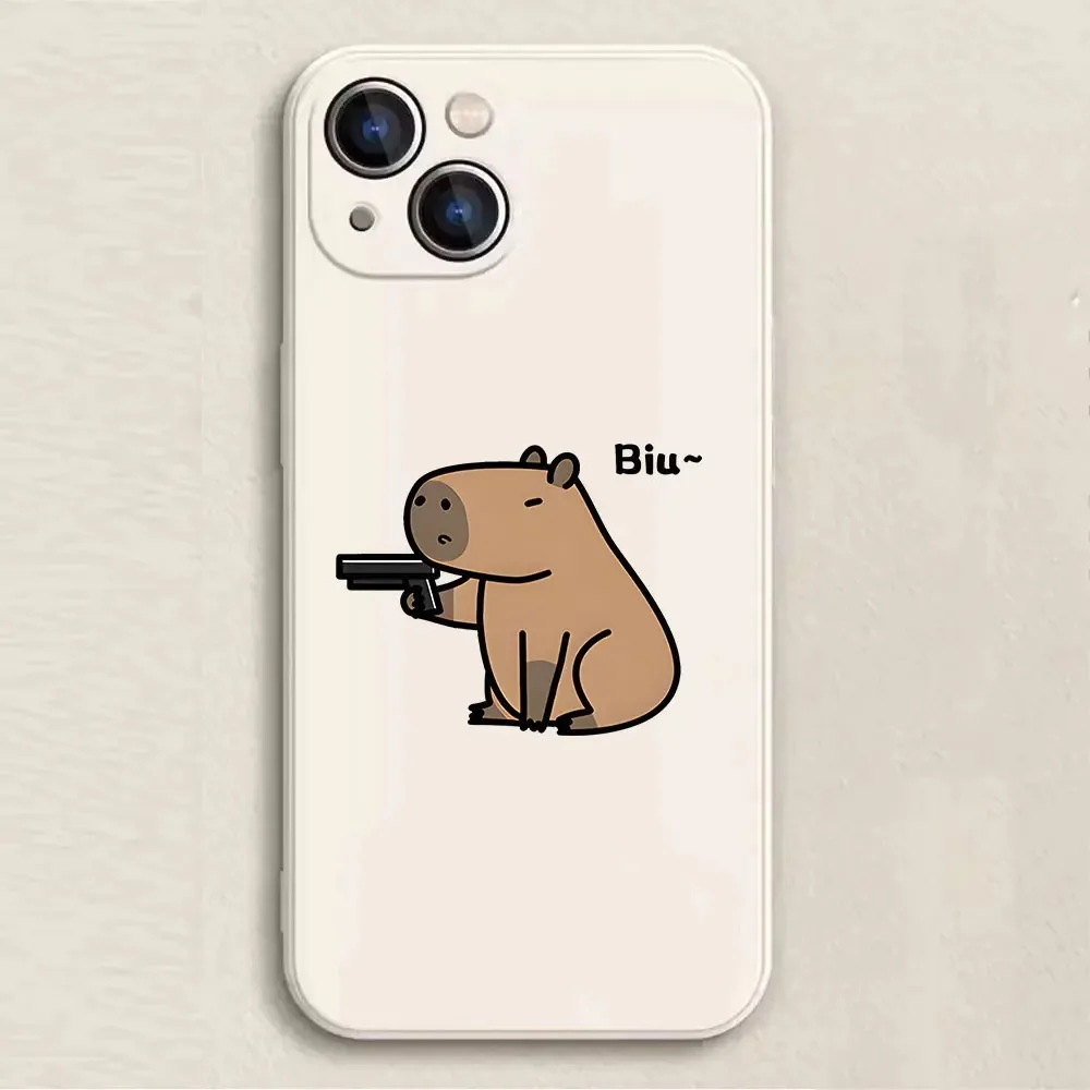 Color: Brown, Material: Aluminum - Cartoon Animal Capybara Phone Case For Samsung Galaxy S10 S20 S21 S22 S23 S24 FE Plus Ultra Note 20 Couple Paired Silicone Cover