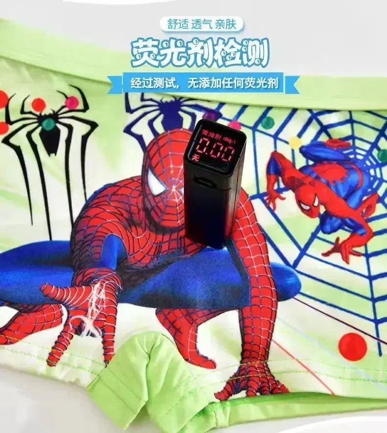 Color: black, Kid Size: 7 - 4pcs Disney Spiderman Children's Panties Cartoon Cotton Avenger Boys Boxers Frozen Girls Underwear Child Underpants