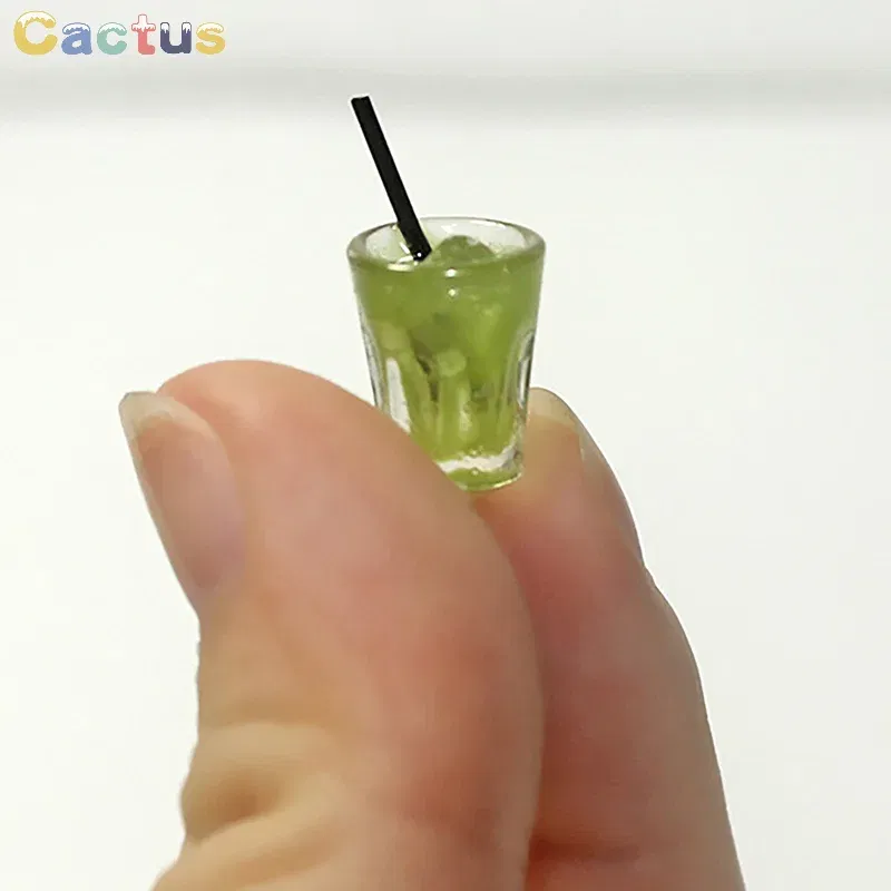 Color: light green - Miniature Toy Cocktail Drinks Doll Toys Dollhouse Accessories Miniature Items For 1:6/1:12 Doll House Kitchen Ornaments