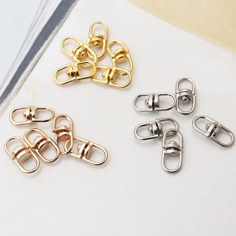 Color: Yellow / Gold - 10pcs Metal Swivel Hook Clasp 20mm Bag Pendant Keychain Component Kc Gold/Gold/Silver Color Connector For Diy Jewelry Making