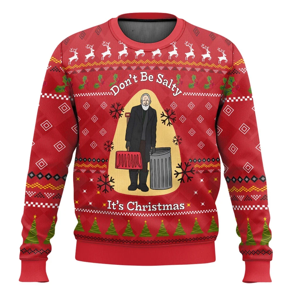 Color: Burgundy, Size: S, Ships From: CHINA - Merry Christmas alone at home Ugly Christmas sweater cartoon animation Men's pullover 2026 fashionable couple shirts Sweatshirt