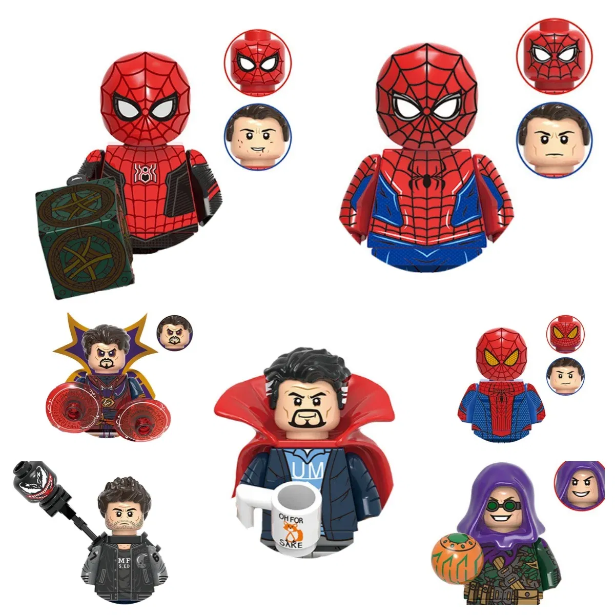 Color: Yellow - Hot toys New Marvel superhero Building blocks Doctor Strange Spider-Man Brick toy action figures Children's toy party gifts