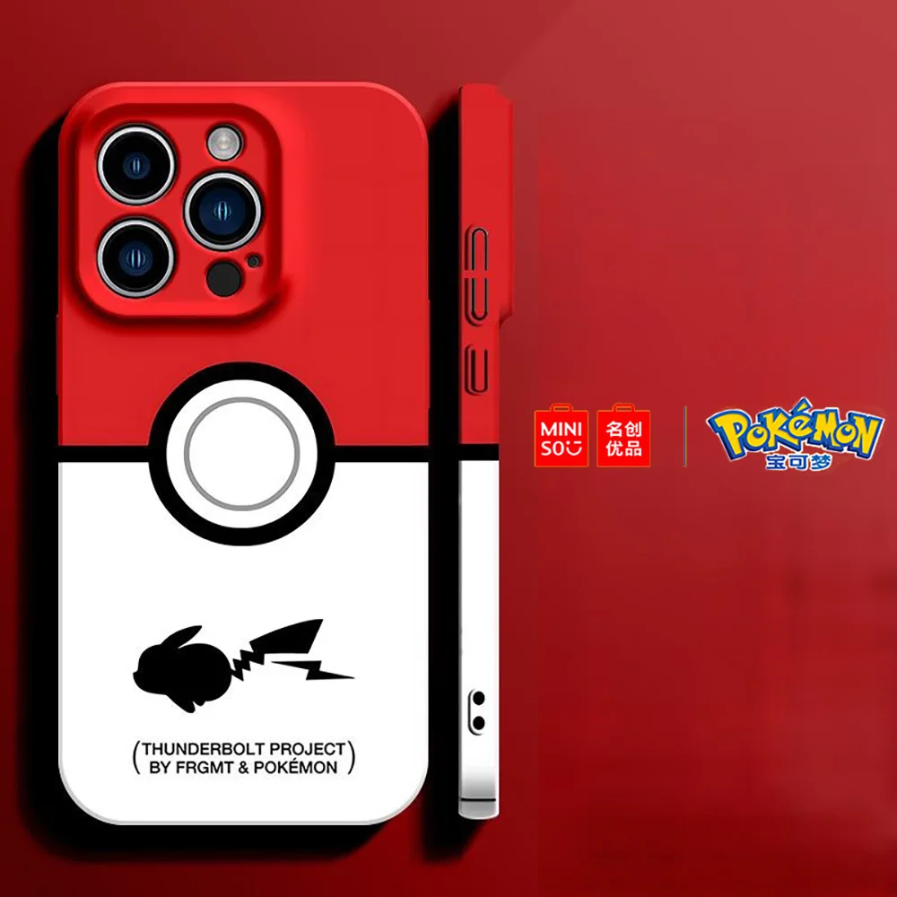 Color: Clear, Material: ABS - Miniso Pokemon Collaboration Pikachu Gengar Phone Case For iPhone 15 14 13 11 12 16 Pro Max Plus X XR Girl Silicone Phone Case