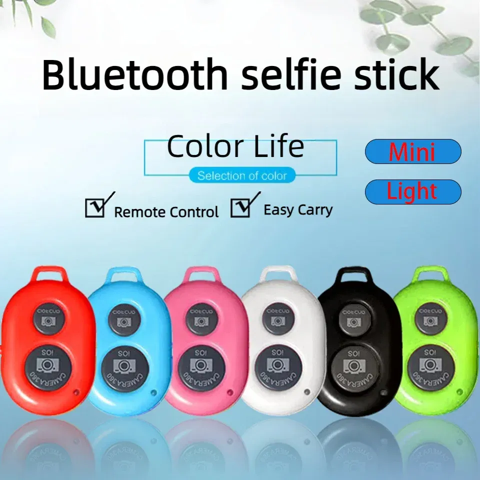 Color: Silver - Smartphone Bluetooth Shutter Release Wireless Remote Control Mobile Phone for iPhone 15 14 Huawei Samsung Xiaomi HTC Vivo Selfie