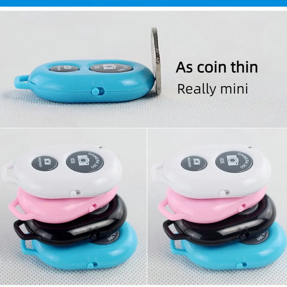 Color: Silver - Smartphone Bluetooth Shutter Release Wireless Remote Control Mobile Phone for iPhone 15 14 Huawei Samsung Xiaomi HTC Vivo Selfie