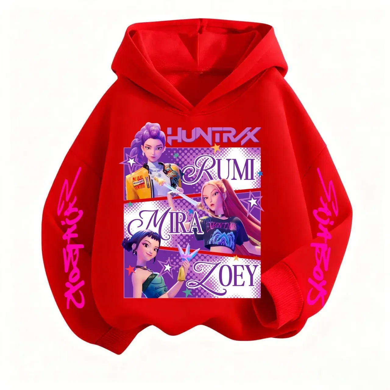 Color: Beige, Kid Size: 5 - Pure Cotton KPop Demon Hunters Mira Kids Hoodie Clothes Teen Boys Girls Clothing Fashion Clothes Spring Autumn Sweatshirt