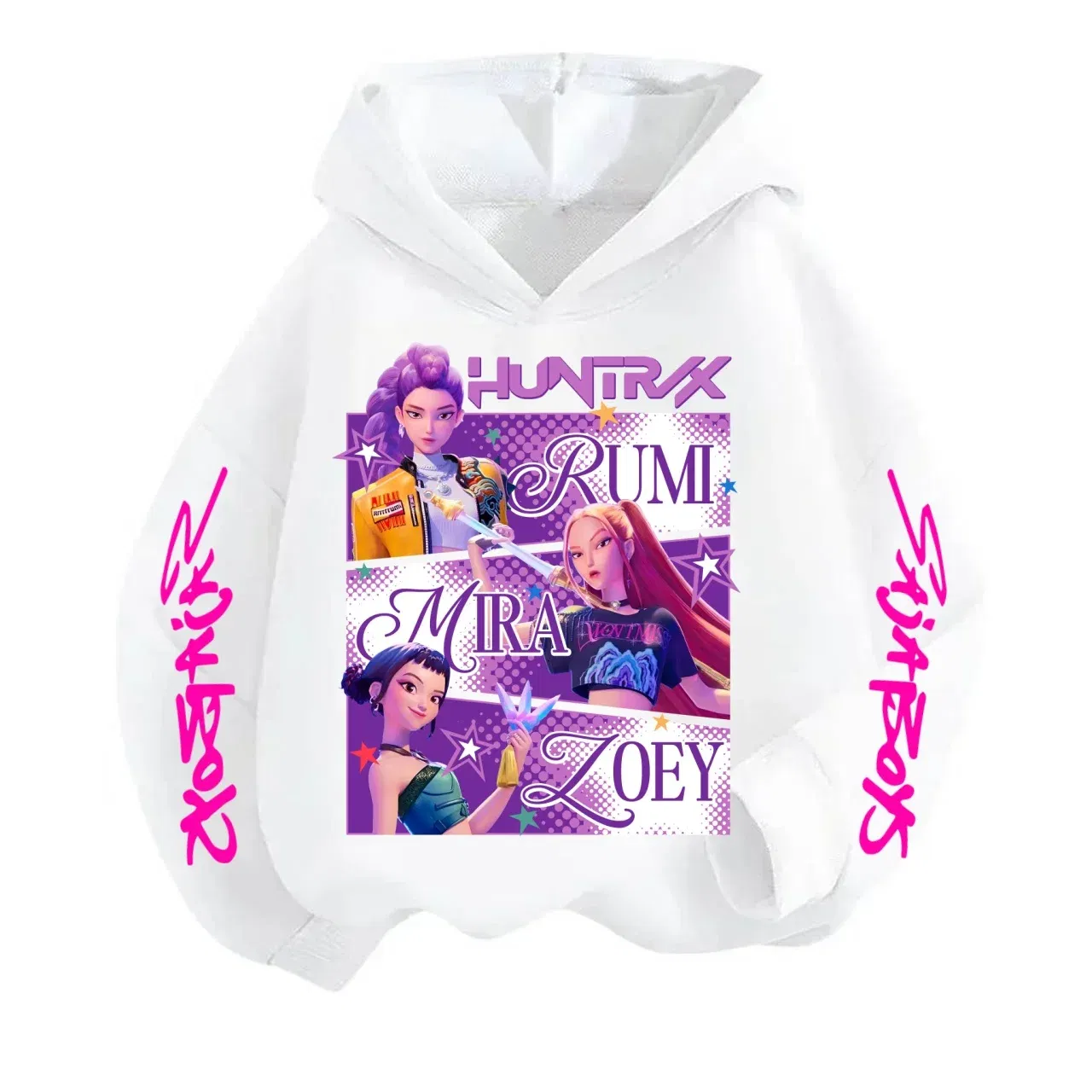 Color: Beige, Kid Size: 5 - Pure Cotton KPop Demon Hunters Mira Kids Hoodie Clothes Teen Boys Girls Clothing Fashion Clothes Spring Autumn Sweatshirt