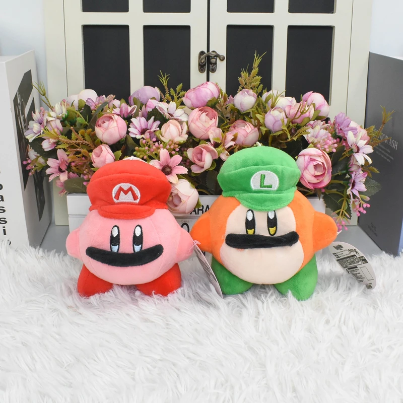 Color: Red - Kirby King Dedede Waddle Dee Meta Knight Elfilin Plush Toy Kawaii Cartoon Peluche Doll for Kids Birthday Christmas Gift