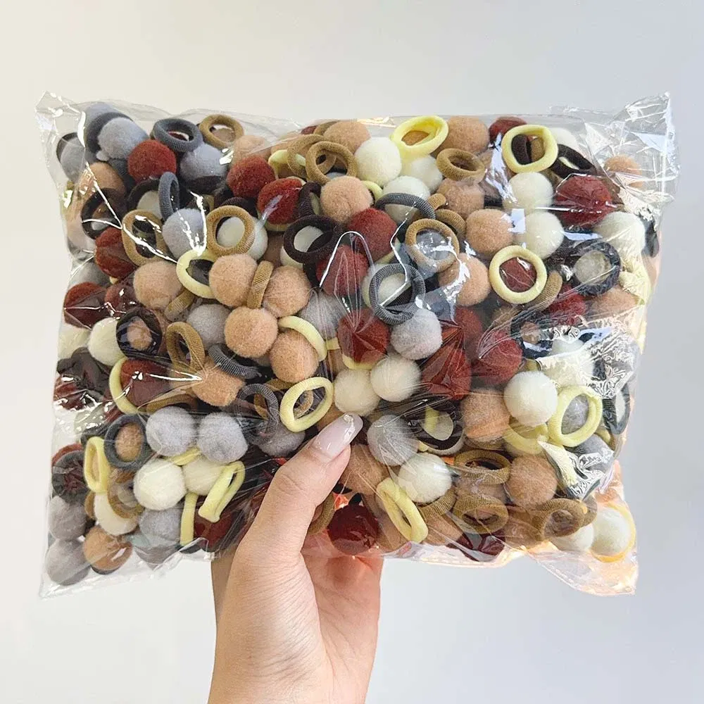 Color: army green - 10/30Pcs Children Hairbands No Harm Hair Cartoon Towel Rope Ponytail Holder Kids Mini Rubber Band Headwear Girls Halloween Gift