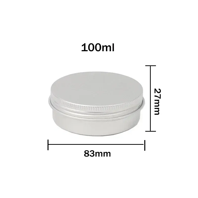 Color: DEEP BLUE, Specifications: 5ml, Material: Plastic - 20pcs 5g - 100g Metal Round Tins Aluminum Empty Silver Cans With Screw Lid Balm Nail Art Makeup Cream Jar Storage Box