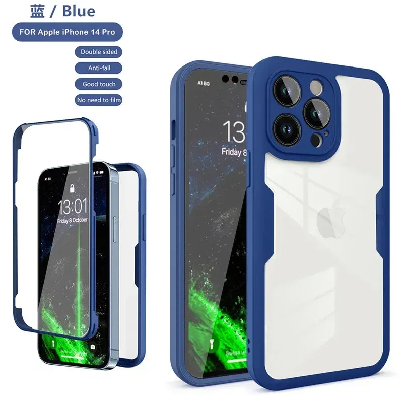 Color: Ivory, Compatible-Phone Models: For iPhone 12 Pro, Ships From: CN - Clear 360 Full Wrap Phone Case For iPhone 17 Pro Max 16 15 14 13 12 11 SE2/SE3 Xr Xs 8 Plus Film With Lens Protection Back Cover