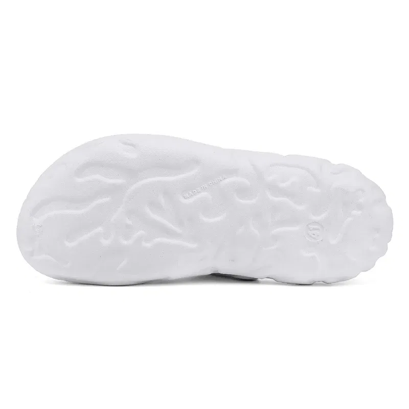 Color: MULTI, Shoe Size: 43 - Men Summer Slippers Thick Sole Mens Clogs Sandals Hollow Breathable Flip Flops Sandals Shoes Fashion Beach Slippers